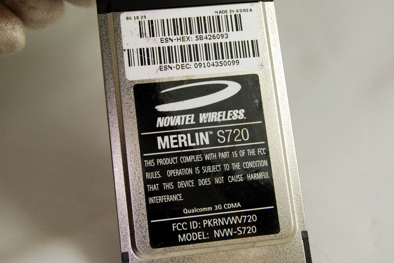 Sprint Mobile Broadband Card Novatel Wireless Merlin S720 WAN PC Card