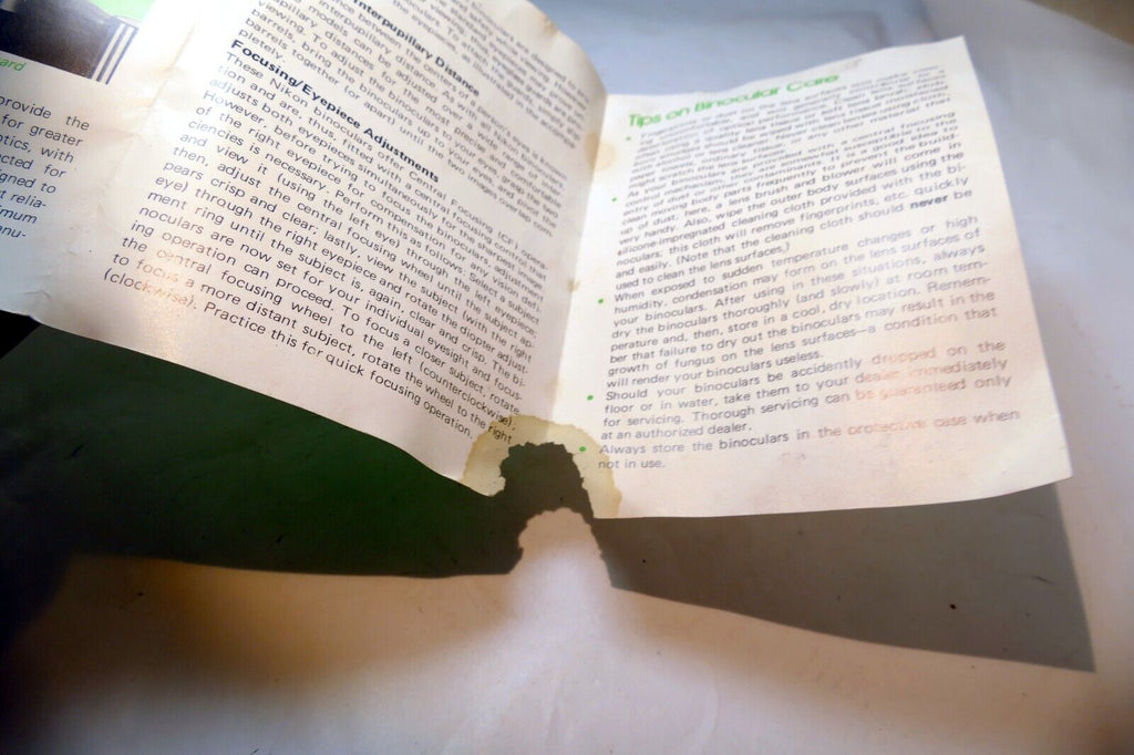 Nikon Binoculars Model 6X18 7X21 8X24 Instruction Guide Manual English vintage