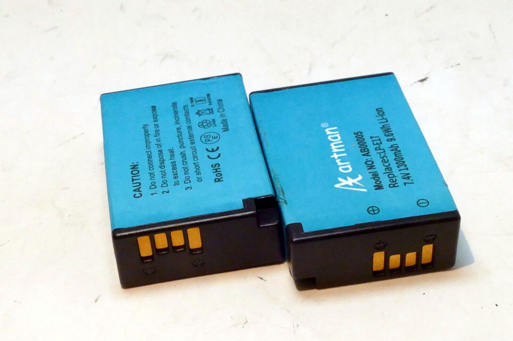 Artman LP-E17 Battery 2-Pack for Canon 1300mAh 2X pack