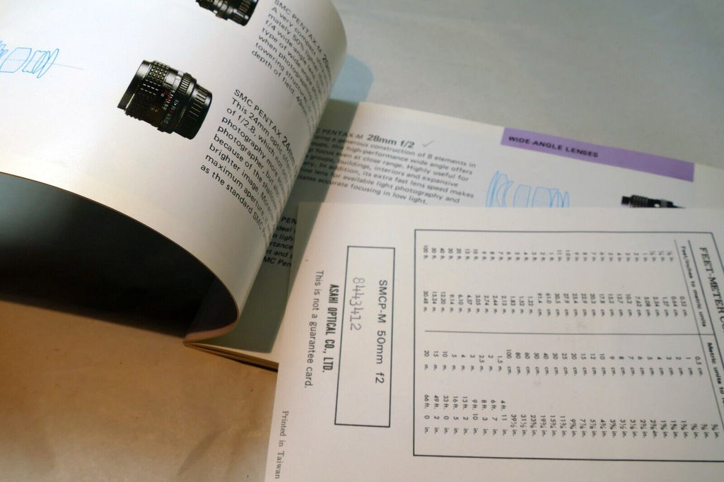 Pentax Lenses & Accessories System Information Guide 1984 PK Booklet MX LX