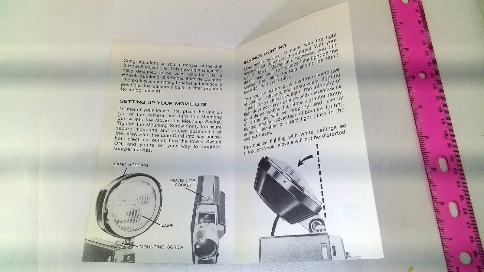 Bell & Howell How to use your MOVIE LITE light w/ AUTOLOAD 308 camera Super 8mm