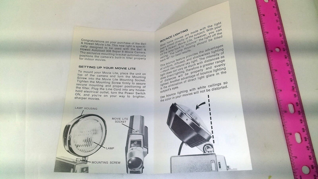 Bell & Howell How to use your MOVIE LITE light w/ AUTOLOAD 308 camera Super 8mm