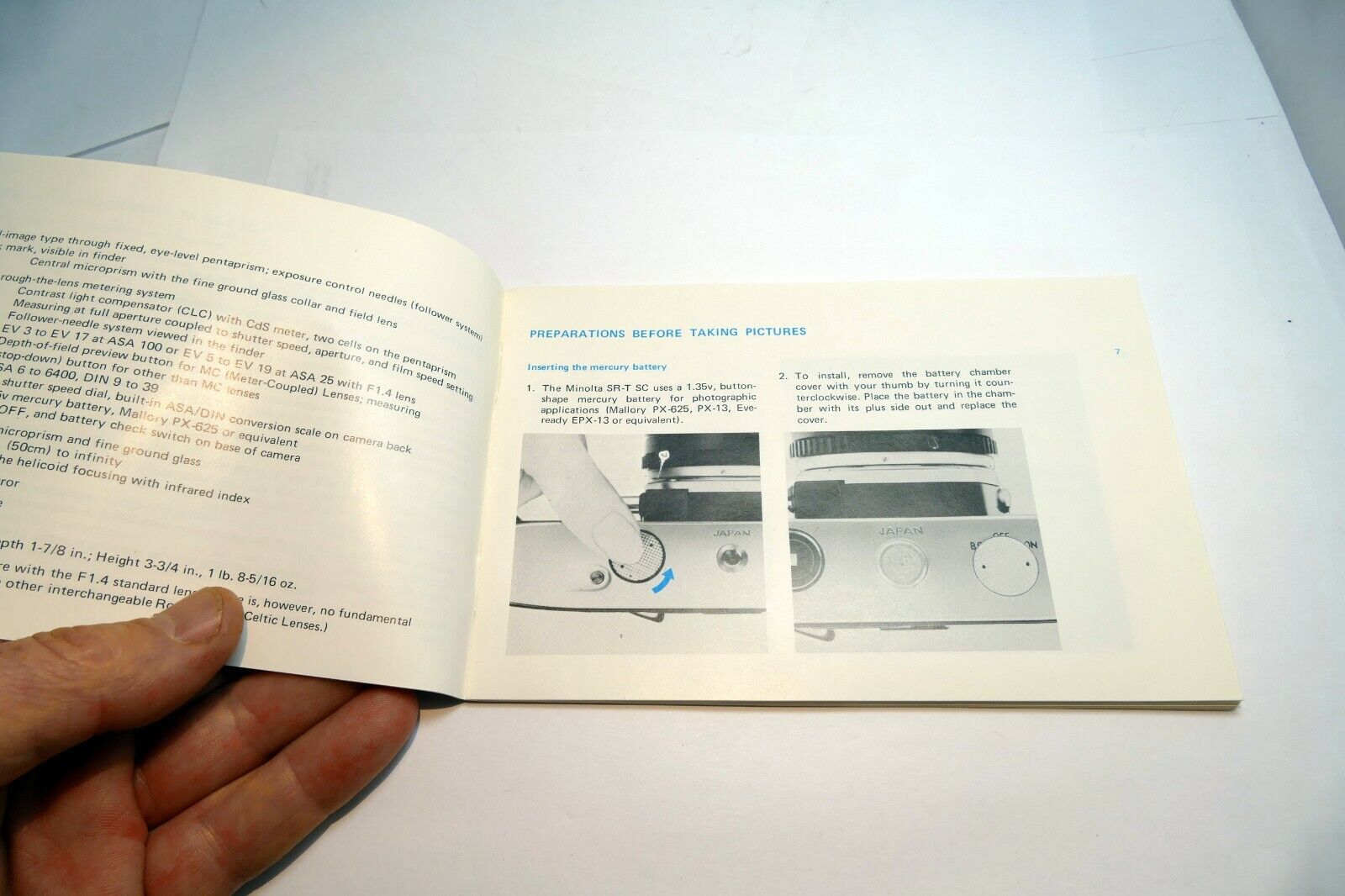 Minolta Camera SRT SC SR-TSC  Owner's Manual Guide instructions English En