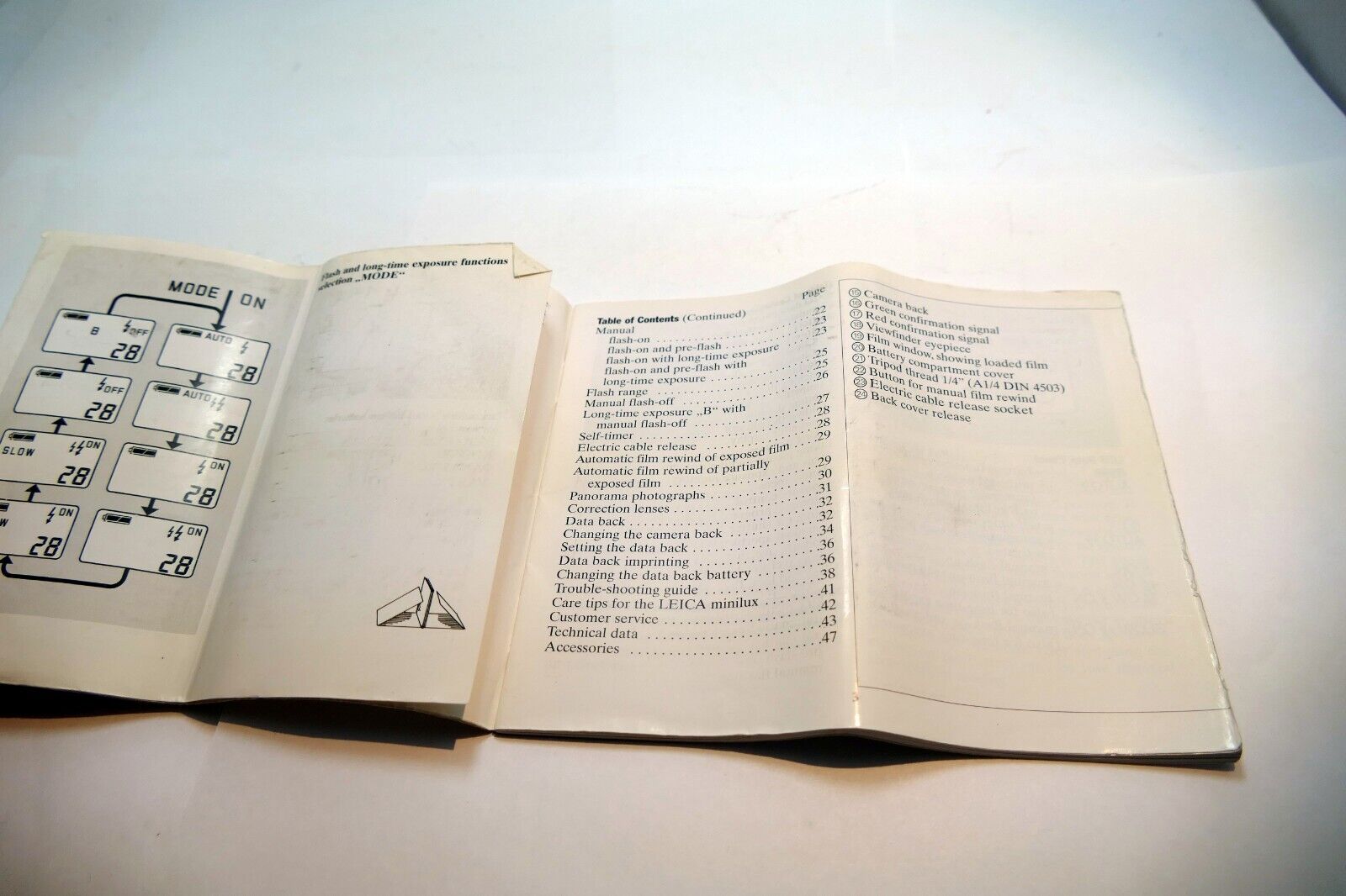 Leica Minilux 40mm f2.4 camera Manual Instruction Guide  Book  OEM Genuine