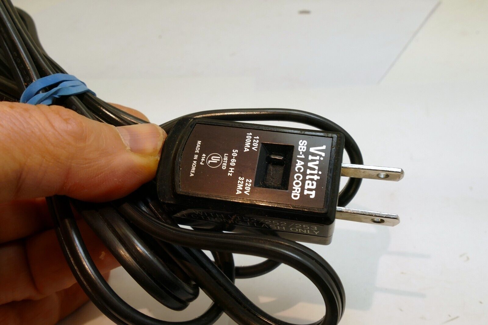 Vivitar SB-1 AC Power Cable Cord for  V152/252/253 Electronic Flash