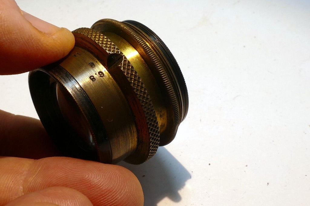 Doppel Anastigmat Oretar 13.5cm f6.8 Lens GruneBach Bonn brass 135mm