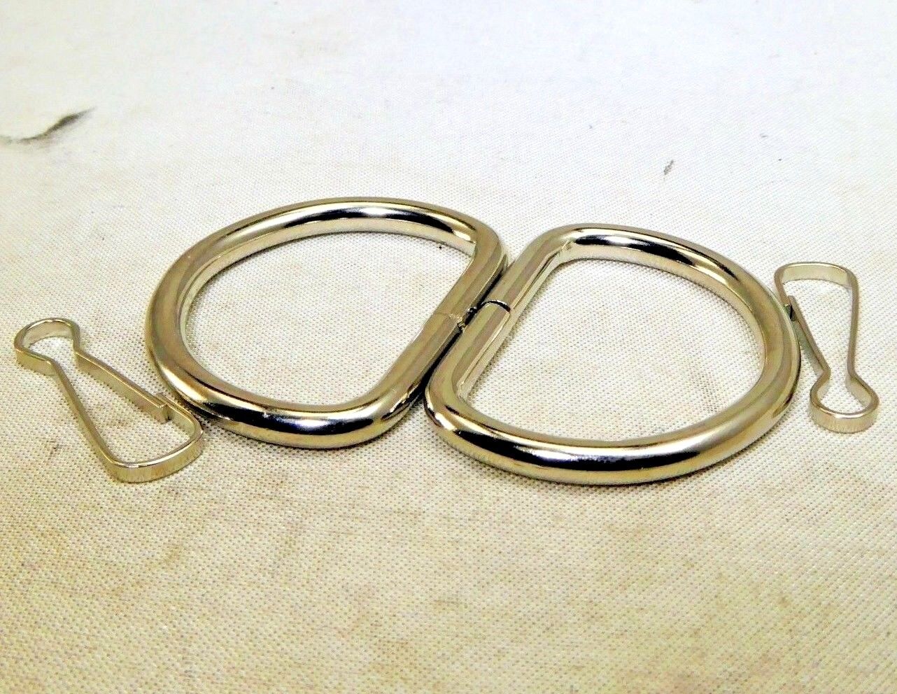 1.5" 35mm pair Steel D-ring Connector Metal for Camera Strap Belt with two loops