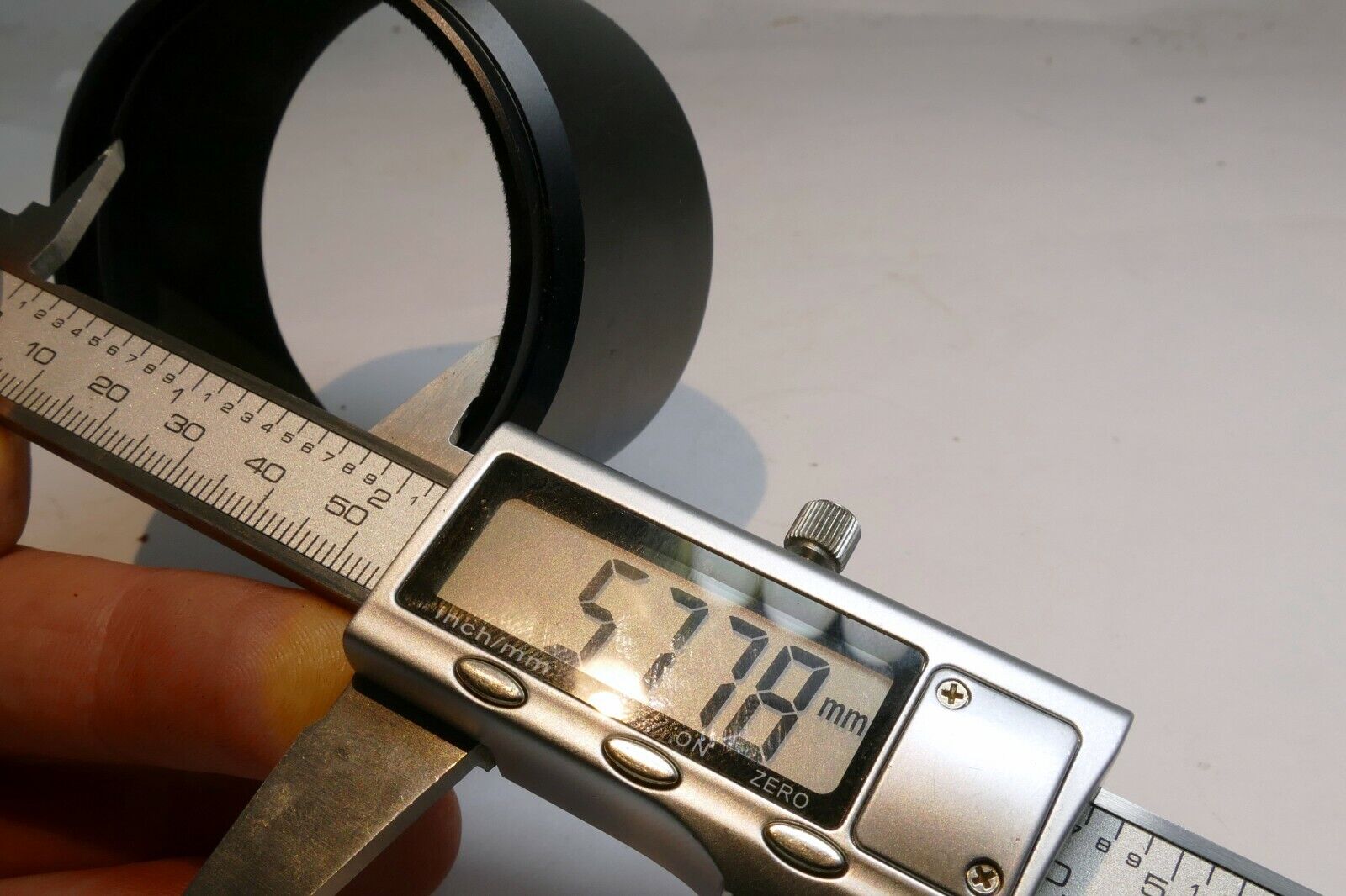 57mm ID  Lens Hood Shade slip on type Unknown brand vintage metal