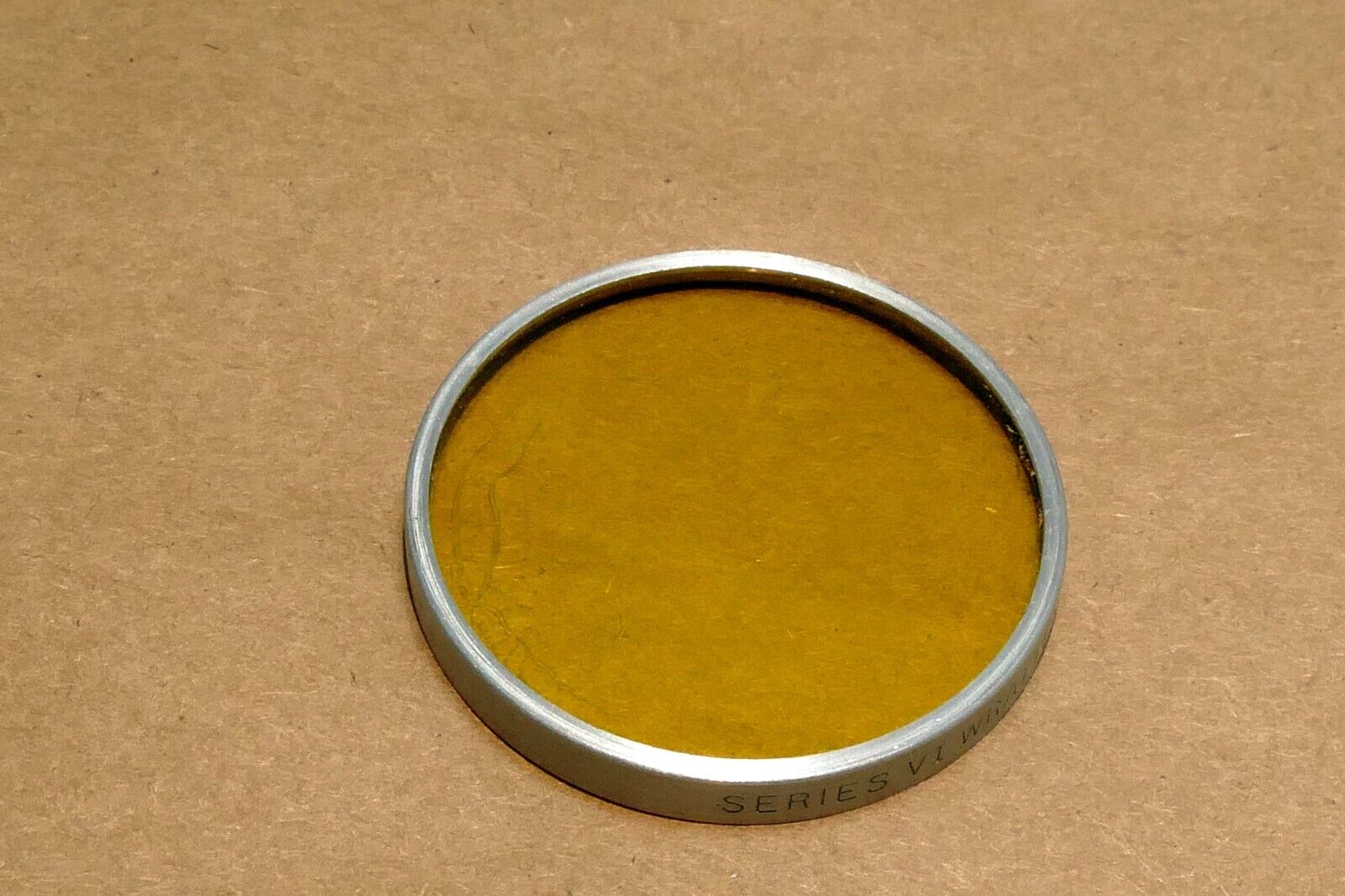 Kodak K2  Wratten Filter series 6 VI drop in type  yellow (coating separation)