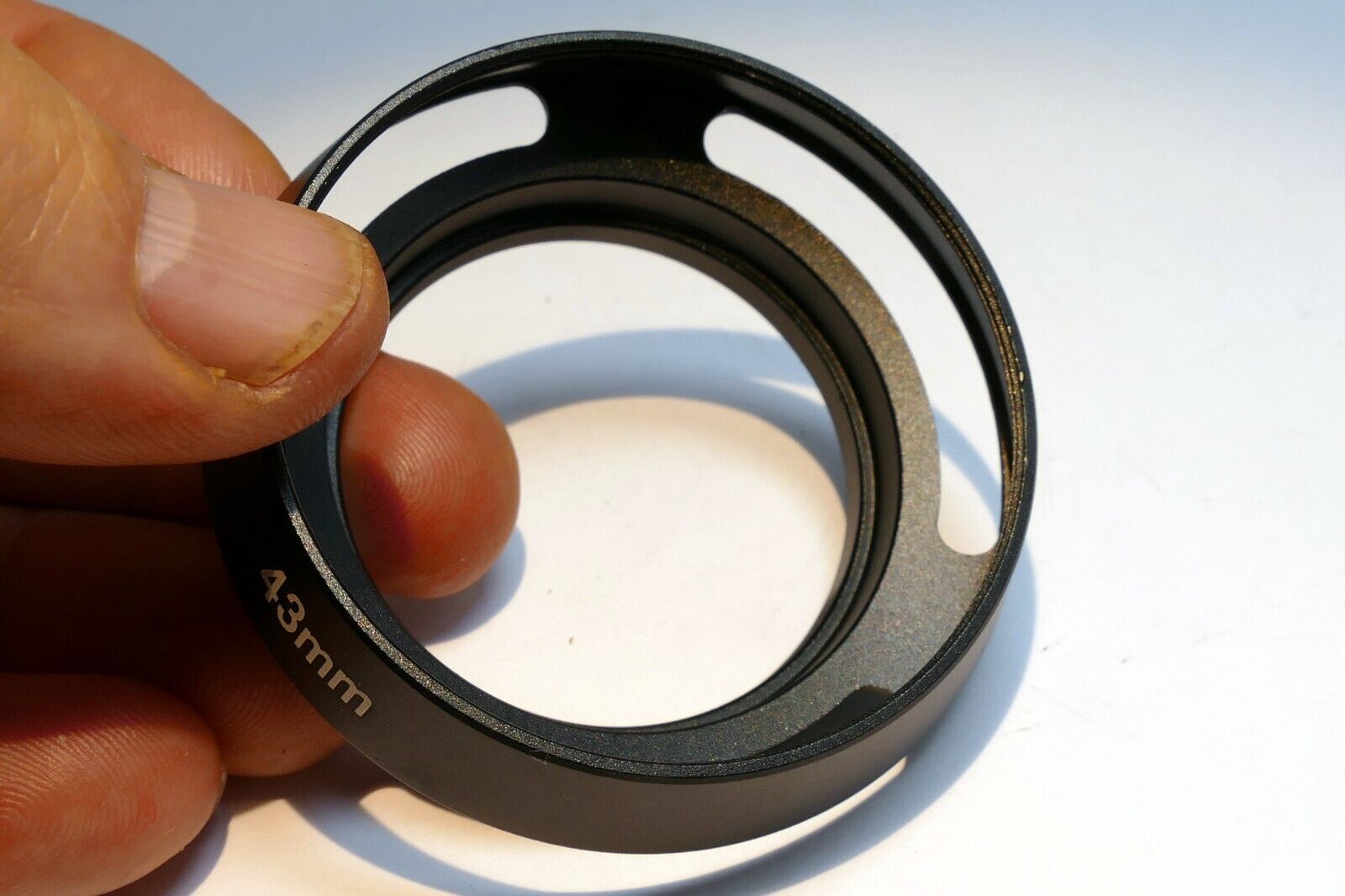 Metal Lens Hood 43mm Screw in Shadedouble  threaded vented