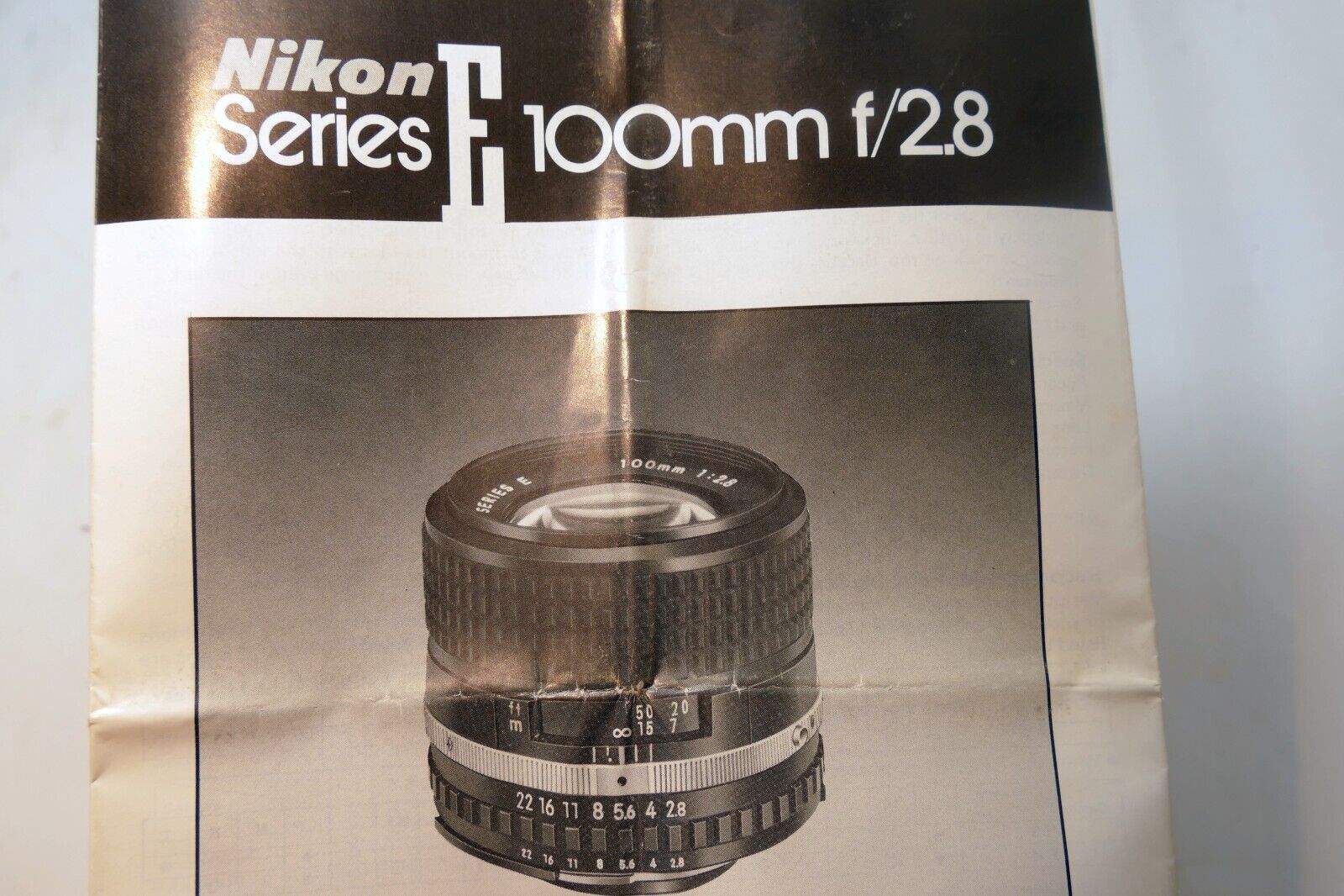 Nikon E series 100mm f2.8 Ai-s LENS Instruction Guide Manual 1982