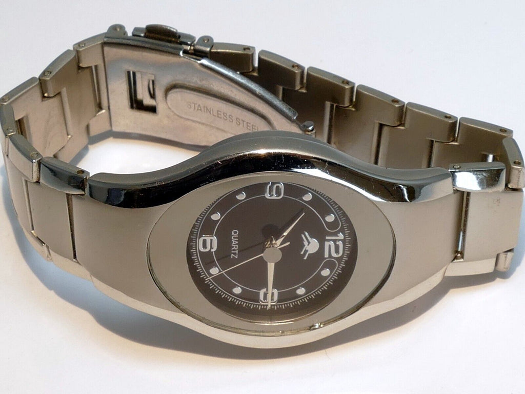 Mens Silver Tone Quartz Flex Band Arabic Numerals Watch - Needs Battery