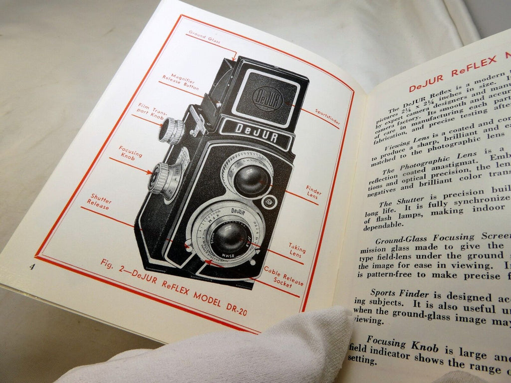 Dejur TLR Twin Lens Reflex DR-10 20 40 Camera Instructions Guide Manual English
