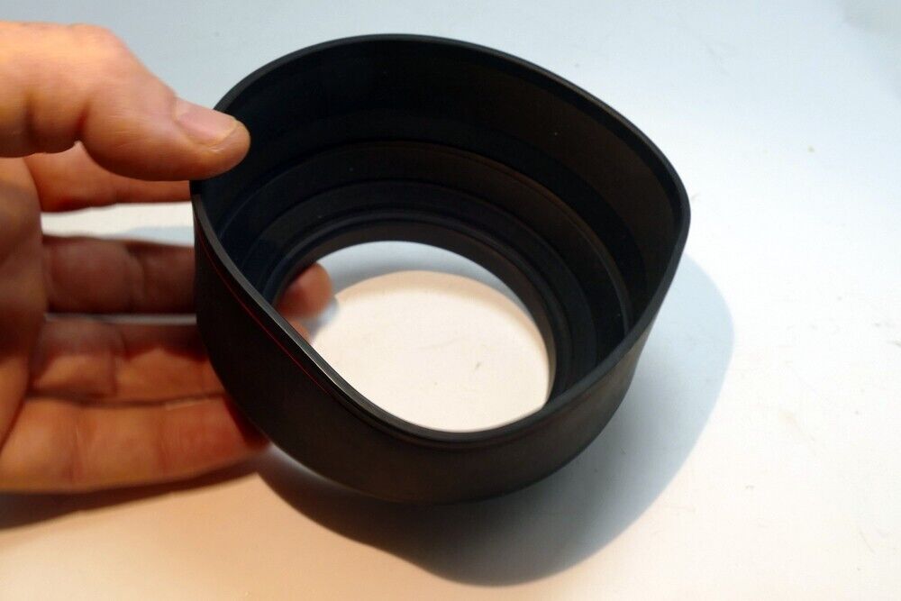77mm Rubber Lens Hood Shade threaded telephoto with red ring