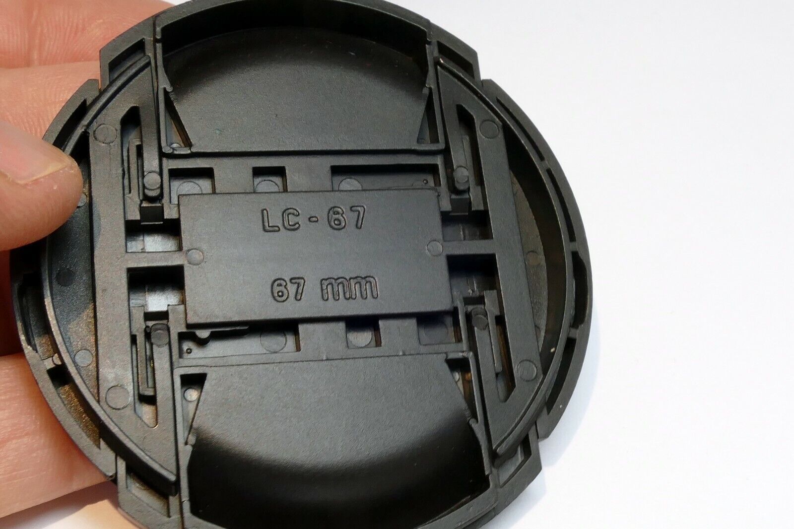 67mm snap on type Lens Front Cap black  plastic