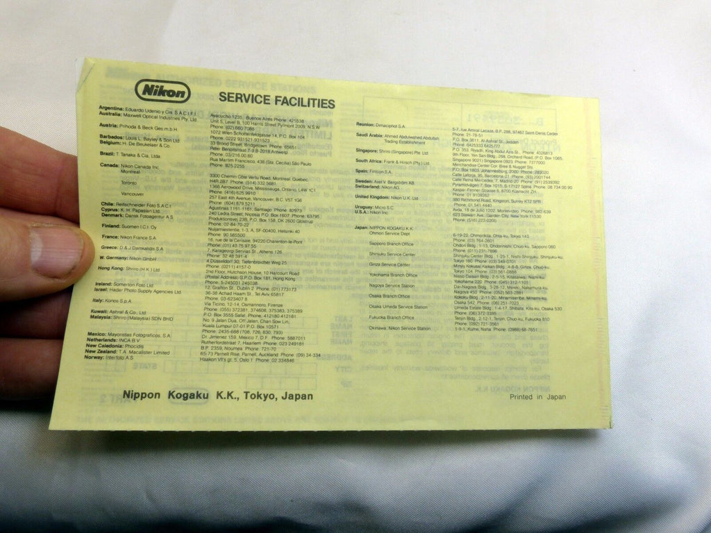 Nikon zoom touch 500 camera Sure Shot  warranty card vintage