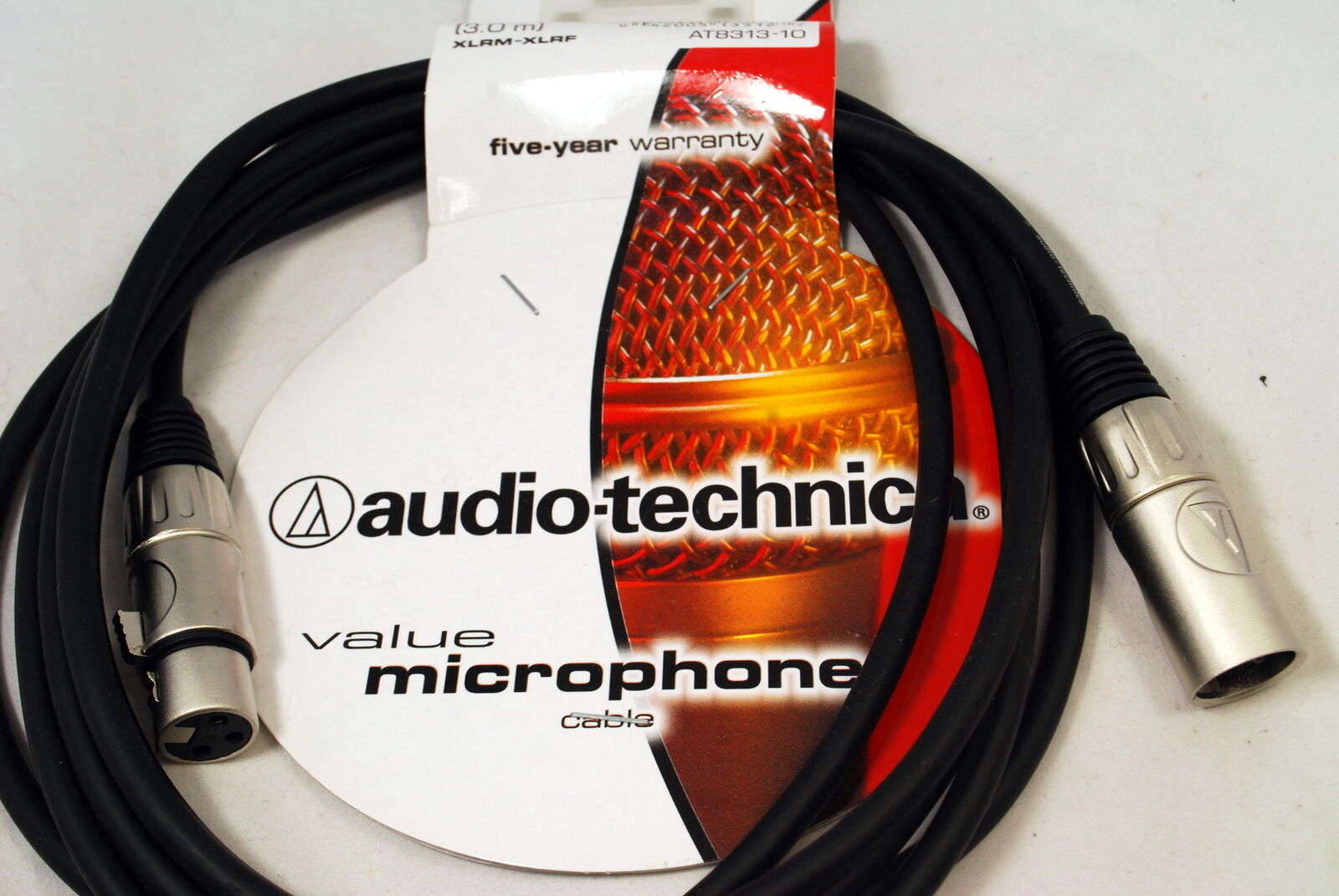 Audio Technica 10 feet (3 meter) XLRM-XLRF Microphone XLR 3-pin cable PVC PRO