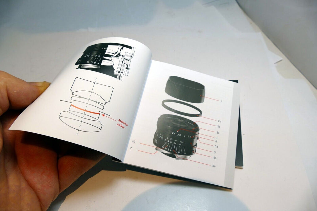 Leica Mummarit-M 35mm f2.4  Asph. lens Instructions manual Guide