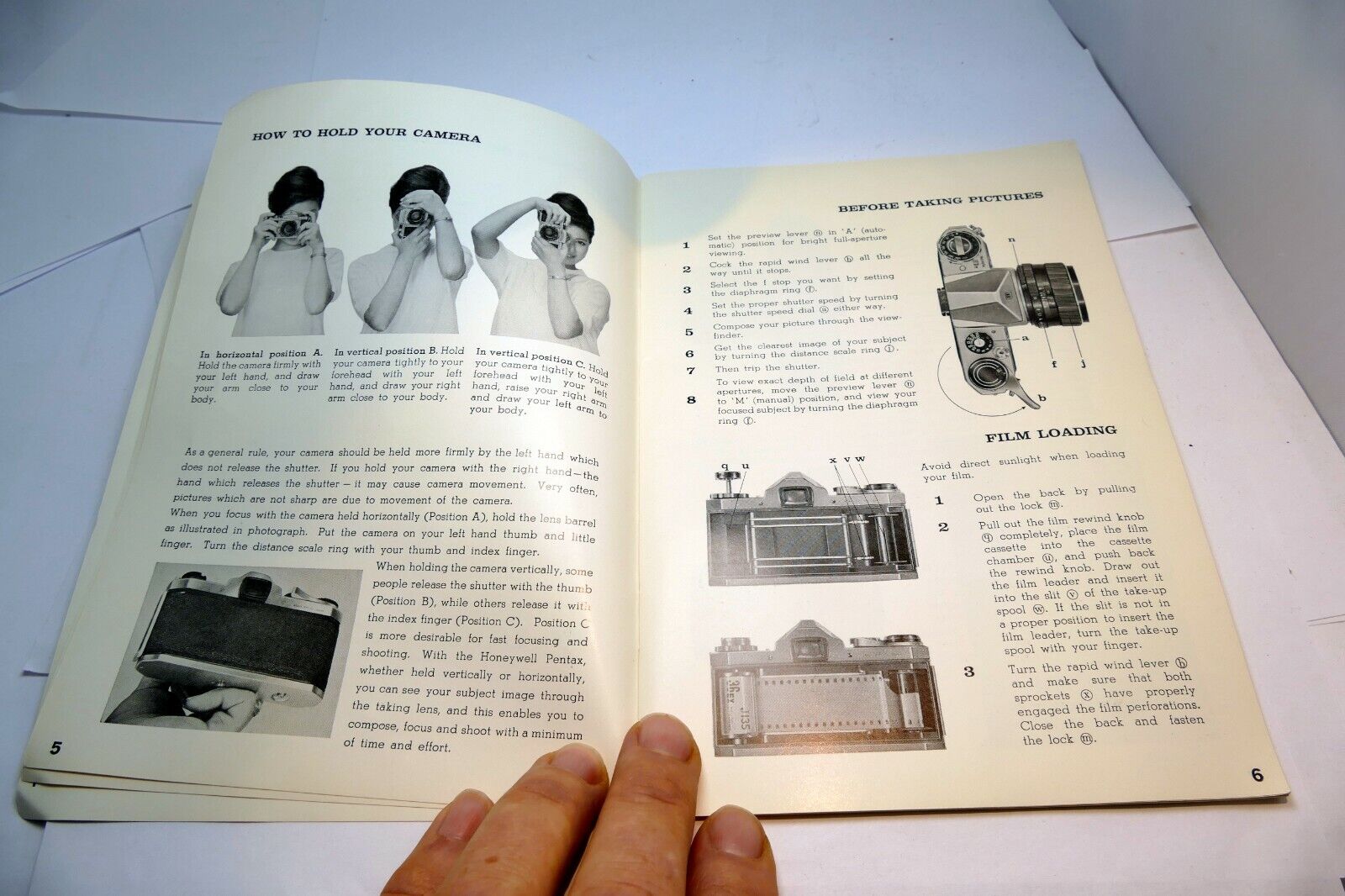 Honeywell Pentax  H3V H1A Operating Manual Guide cameras 1969 English EN