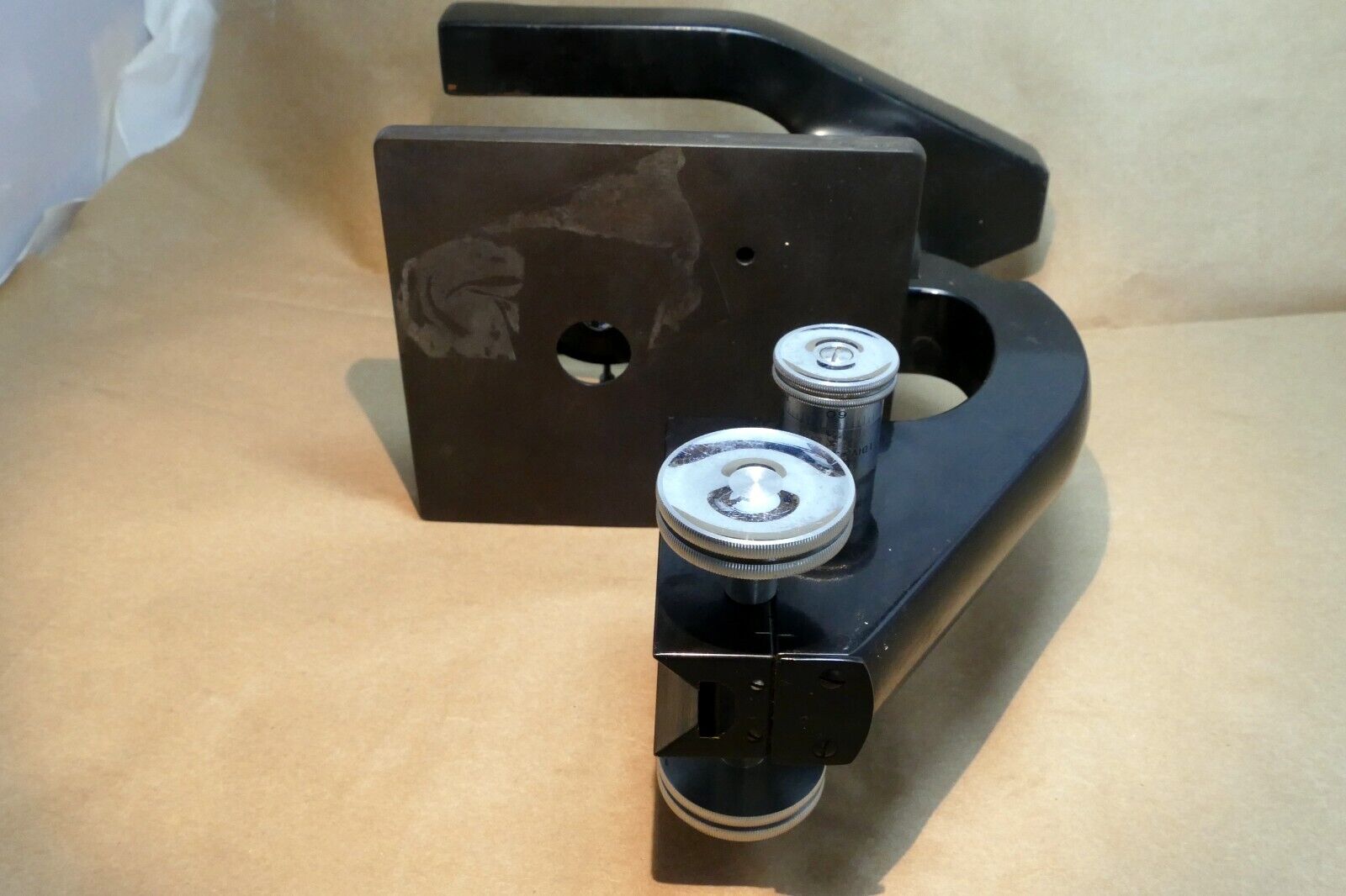 Stage Base and arm for BAUSCH & LOMB Optical BRASS MICROSCOPE 1938