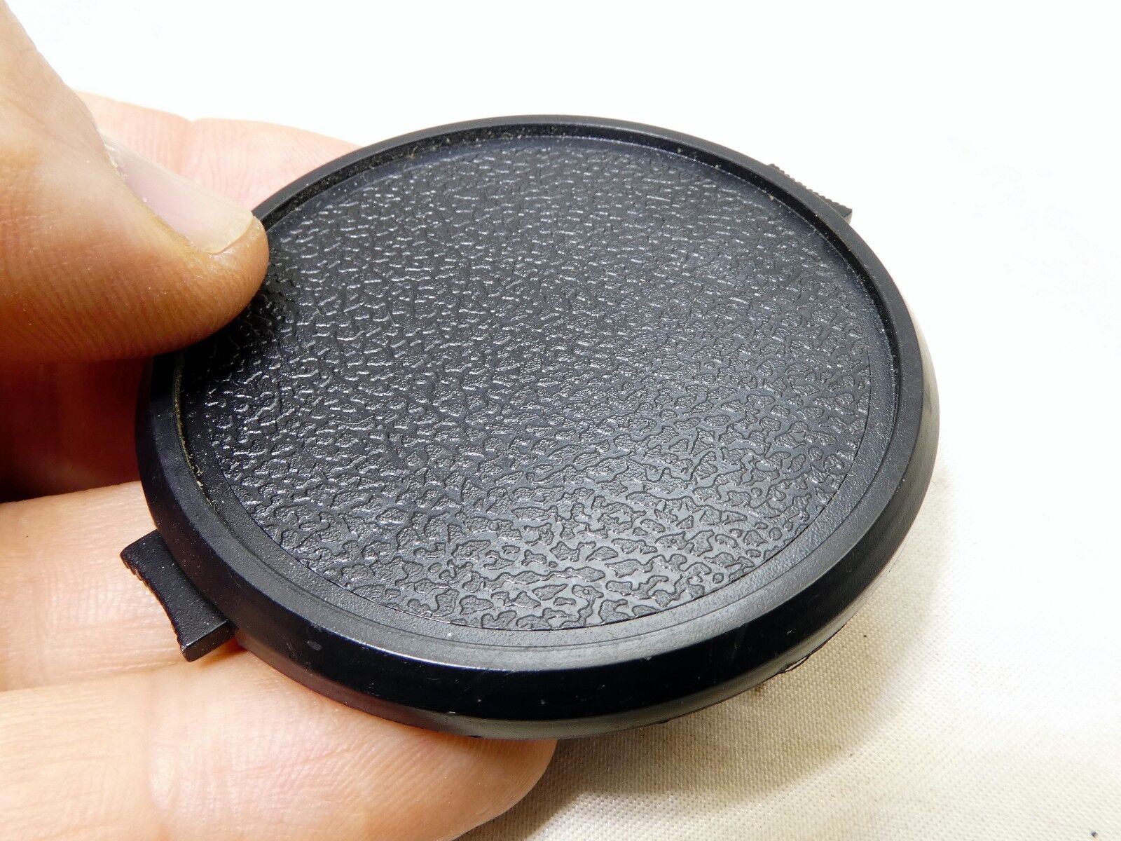 58mm Lens Front Cap Black Plastic snap on type made Hong Kong