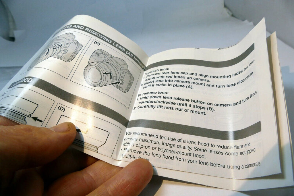 Minolta Maxxum Lens Guide Instruction Manual E English 28-80mm 50mm f1.7 AF