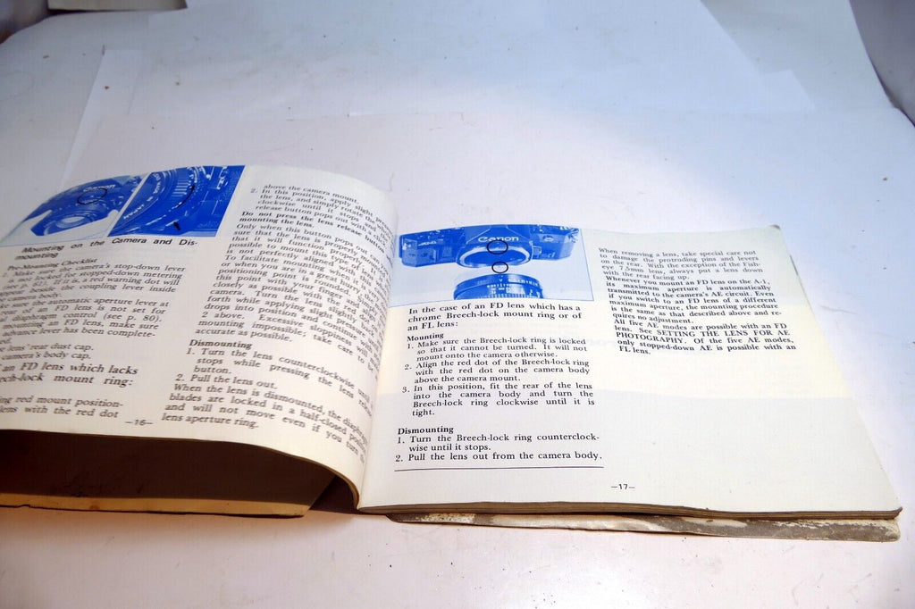 Canon A-1 Camera Manual Original Instruction Guide Book A1  English EN