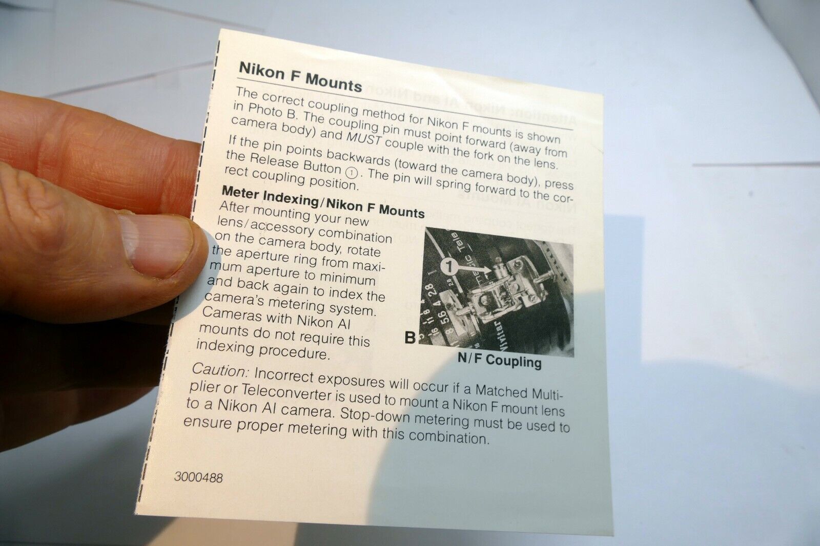 Instruction manual Guide book English EN for Nikon F mount Ai pin coupling