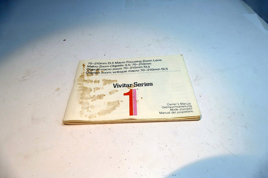 Vivitar 70-210mm f3.5 Macro Lens  User's Manual Instruction Guide series 1
