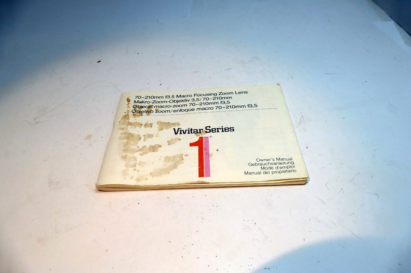 Vivitar 70-210mm f3.5 Macro Lens  User's Manual Instruction Guide series 1