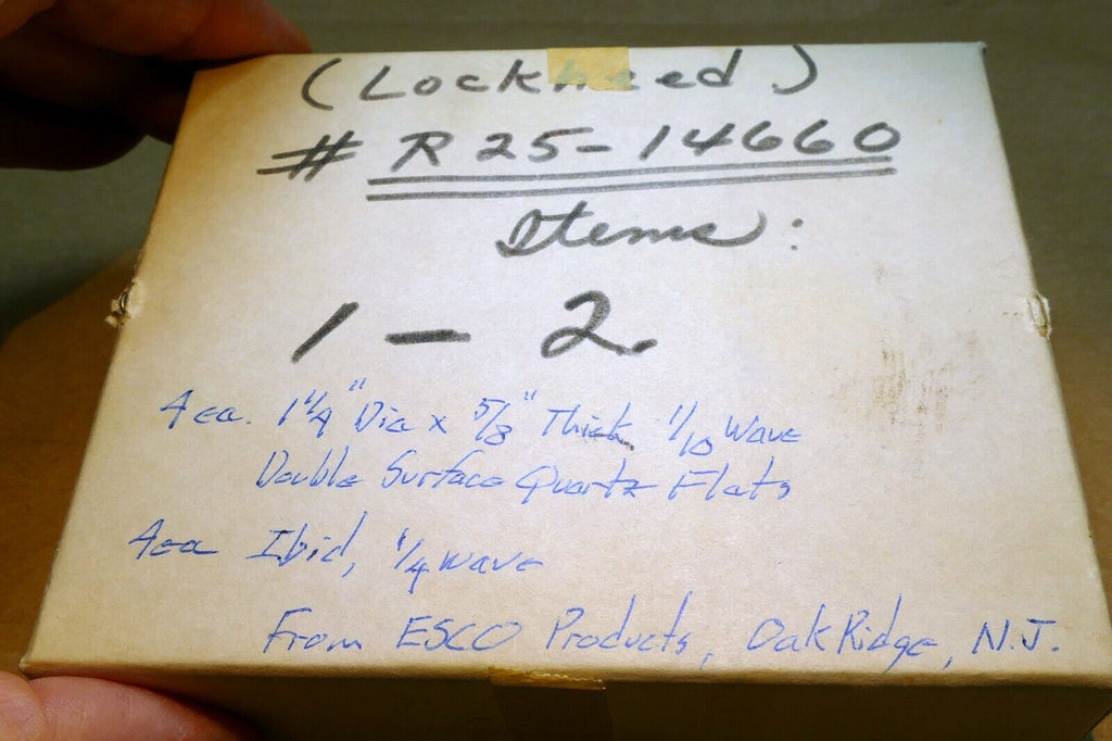 Quartz Optical Flat: 1.25" Diameter 5/8" thick 1/10 Wave Double Surface 16X32mm