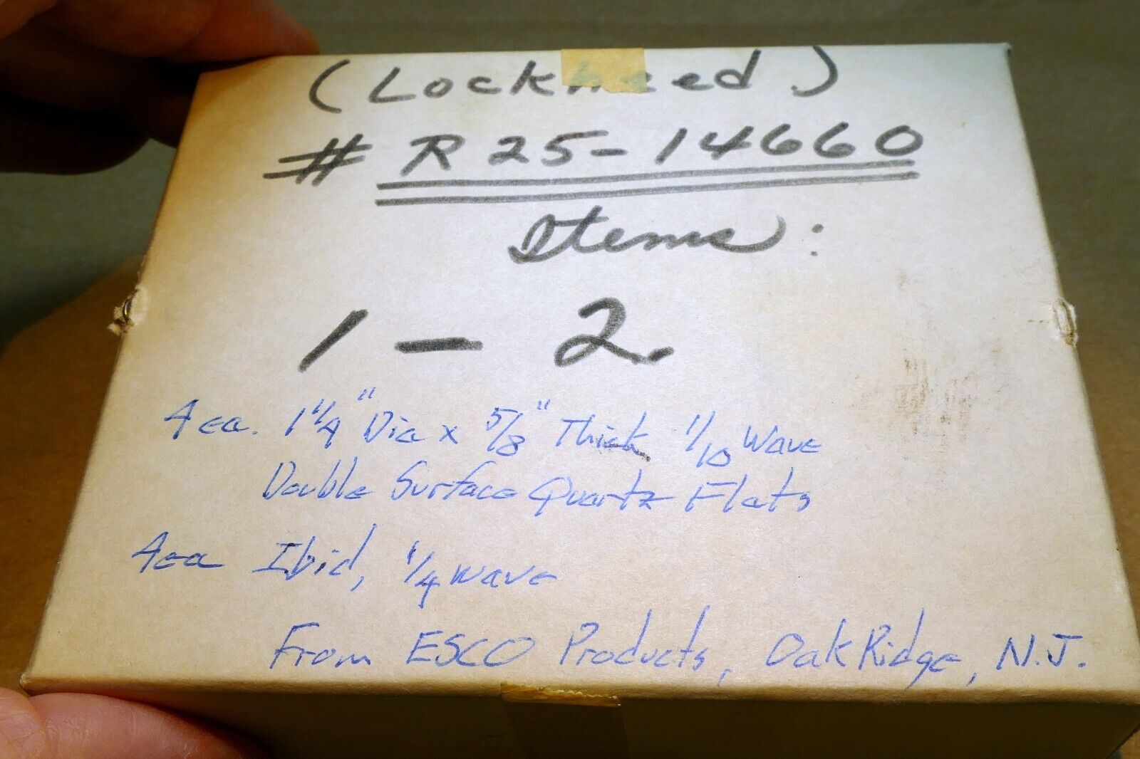 Quartz Optical Flat: 1.25" Diameter 5/8" thick 1/10 Wave Double Surface 16X32mm