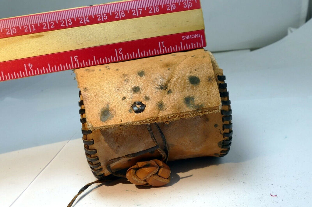 Handmade Hard lens case 2.5X3" 28mm f3.5 50mm f1.8 lens (wild west) leather