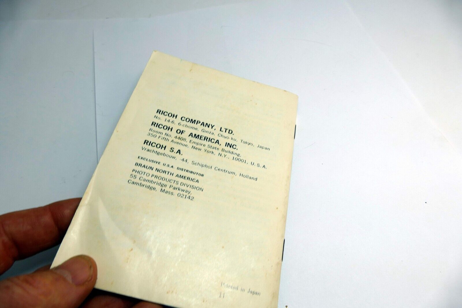 Ricoh 126C-FLEX TLS Camera Instruction Manual / User Guide EN - genuine OEM