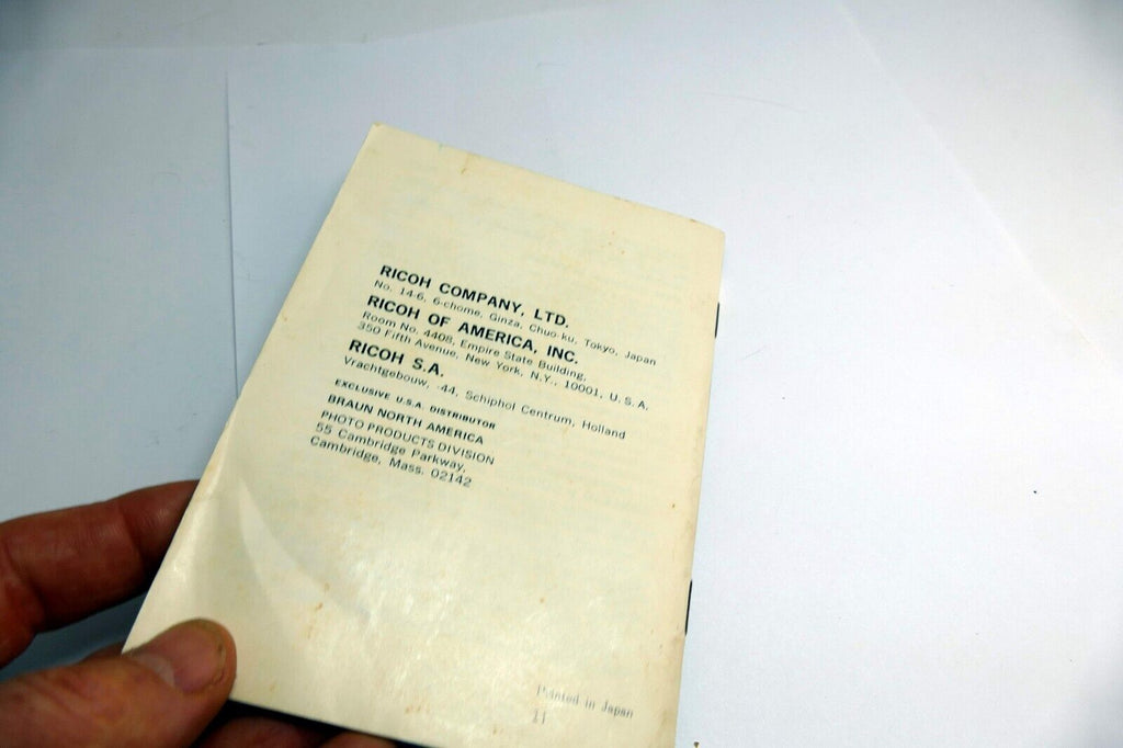 Ricoh 126C-FLEX TLS Camera Instruction Manual / User Guide EN - genuine OEM