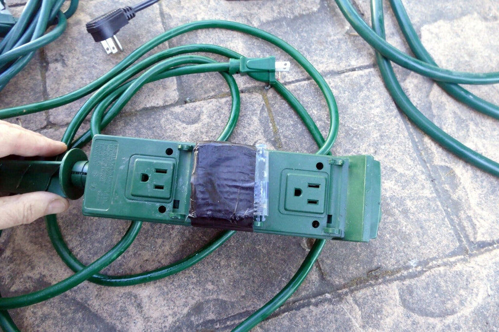 Outdoor Power Strip Stake Timer (Remote Control)  10ft Extension Cord - LOT PACK