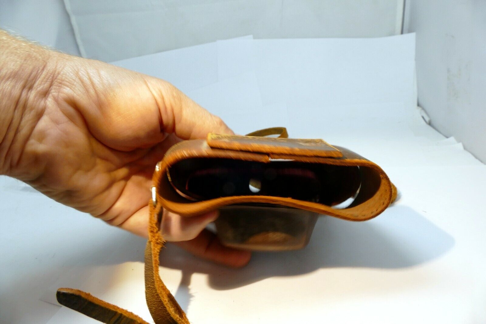 Leather case for Gelto D-III Camera Toakoki Seisakusho - AS IS PARTS - damaged
