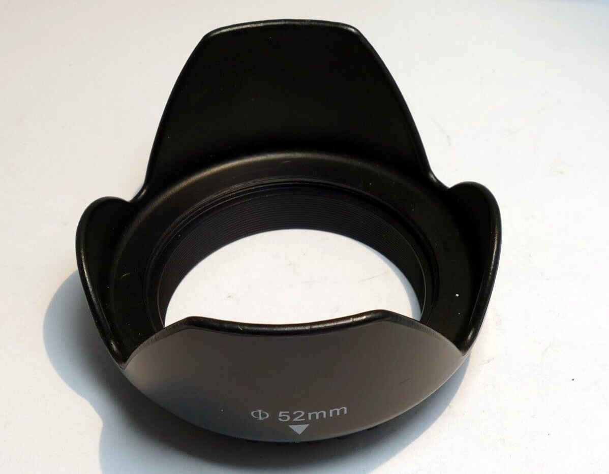 52mm OD Lens Hood Shade   threaded plastic for 18-55mm