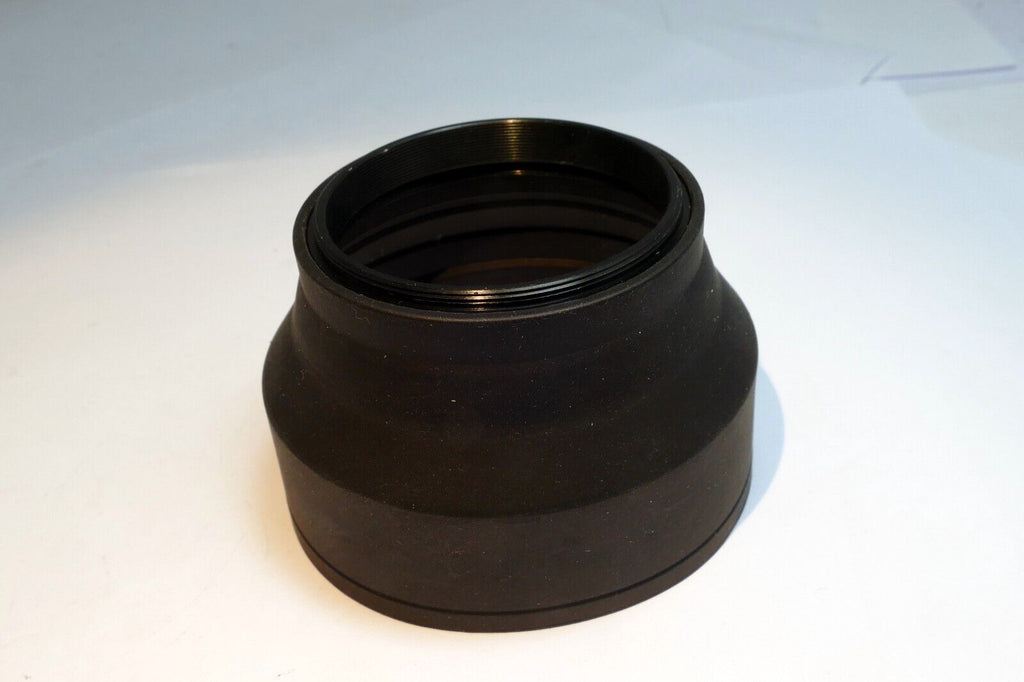 52mm  Rubber Lens Hood Shade double  threaded wide telephoto 3-way collapsible