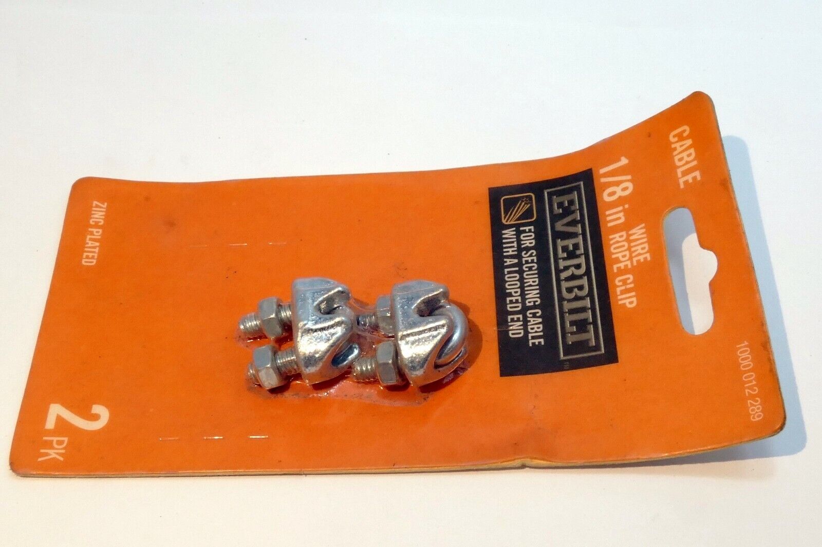 1/8 in. Zinc-Plated Wire Rope Clamp clip (2-Pack)  1/8"  1000012289