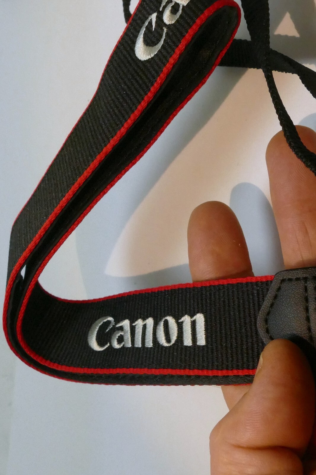 Canon EOS R5 Camera Neck Shoulder Strap Canvas Black/Red - Genuine OEM