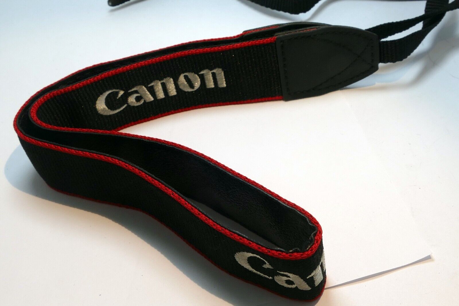 Canon EOS Camera Shoulder Strap Black-White Embroidered 3cm wide - OEM Genuine