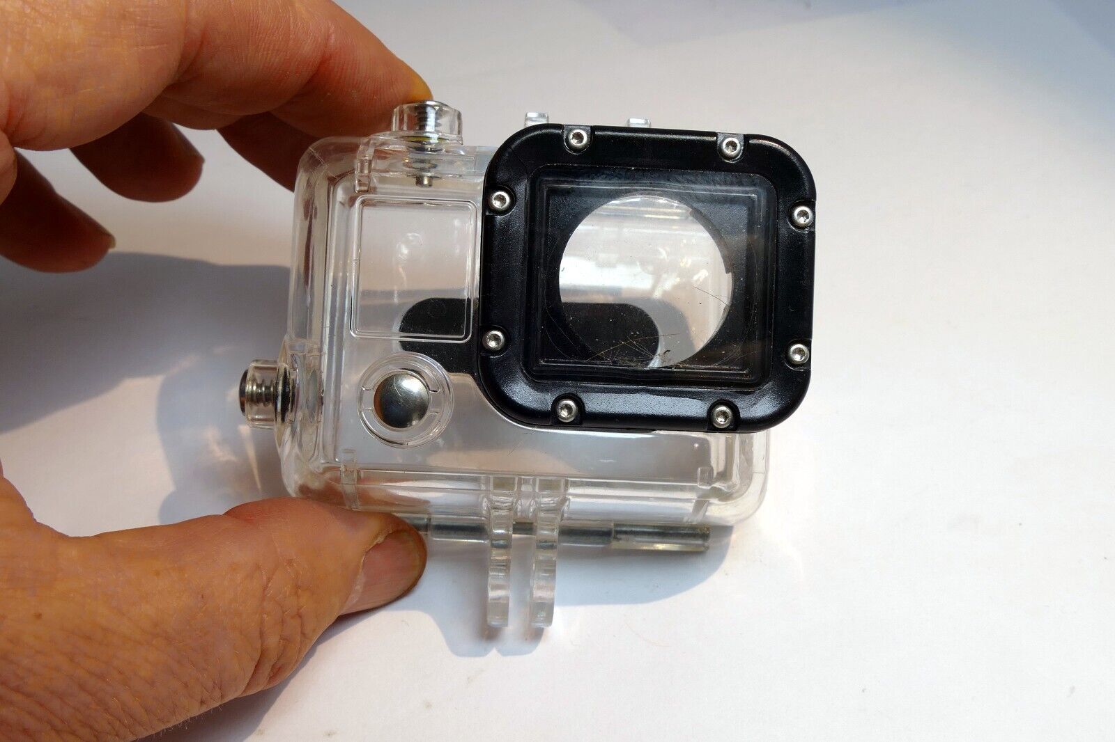 GoPro Hero 3 plastic housing case - - -  missing back plate lock buckle AS IS