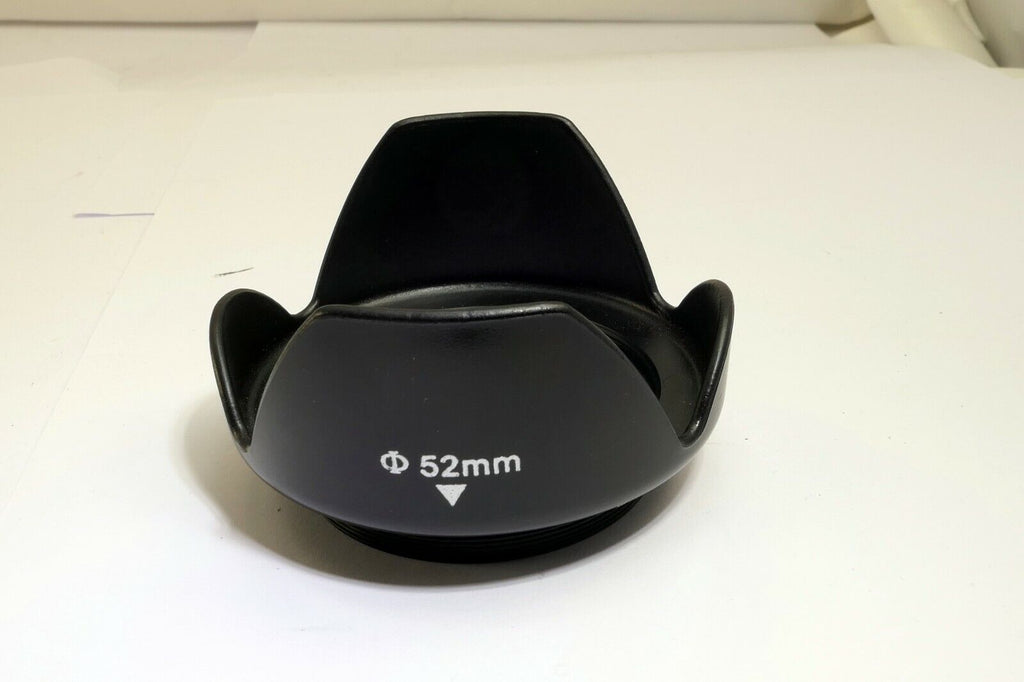 52mm threaded Petal tulip Lens Hood  Missing retaining ring - works