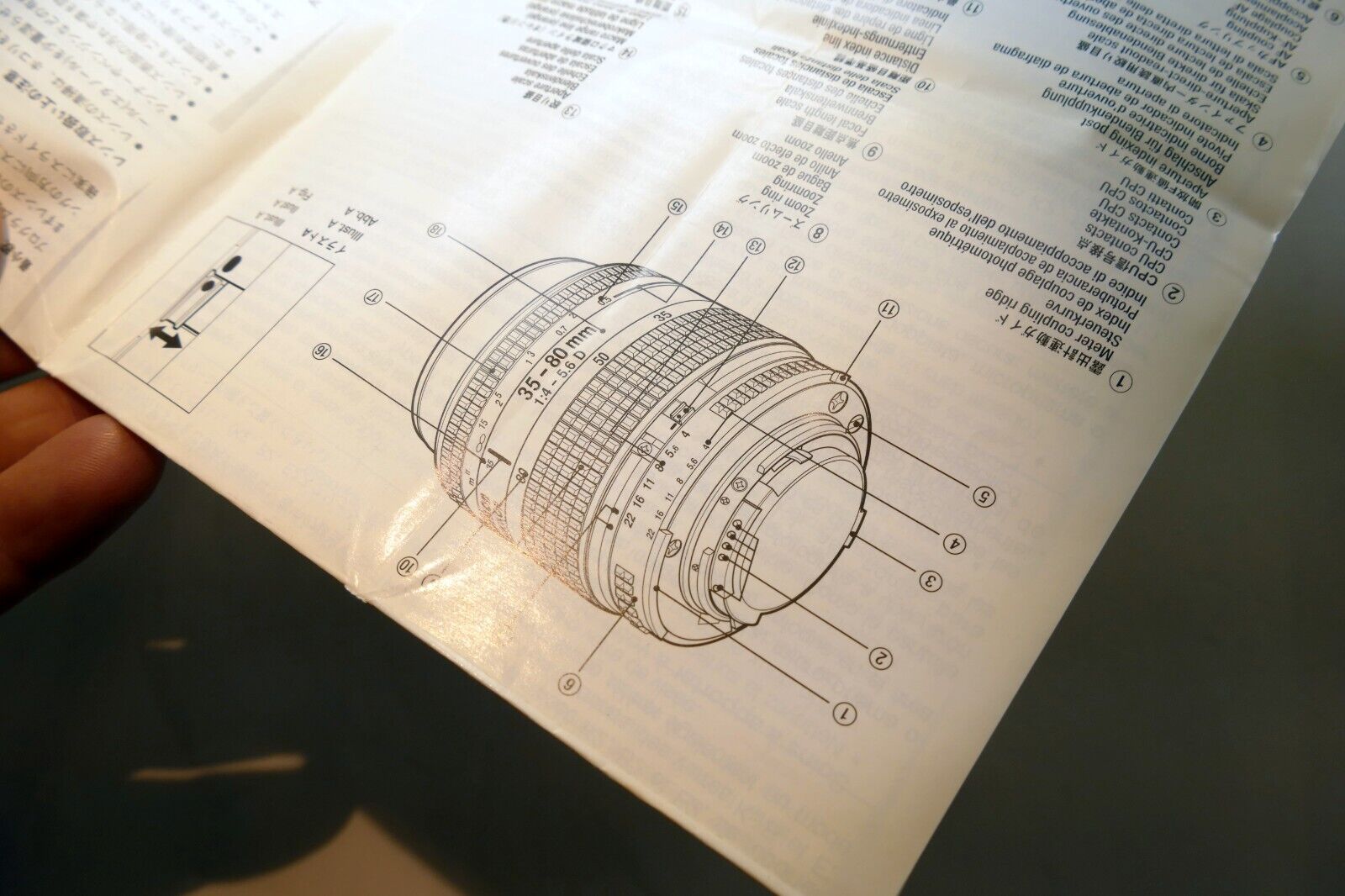Nikon Nikkor AF 35-80mm f4-5.6 D LENS Instruction Guide Manual