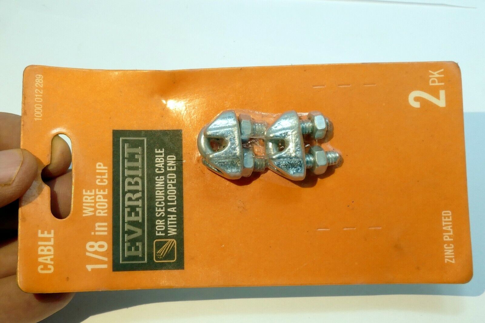 1/8 in. Zinc-Plated Wire Rope Clamp clip (2-Pack)  1/8"  1000012289