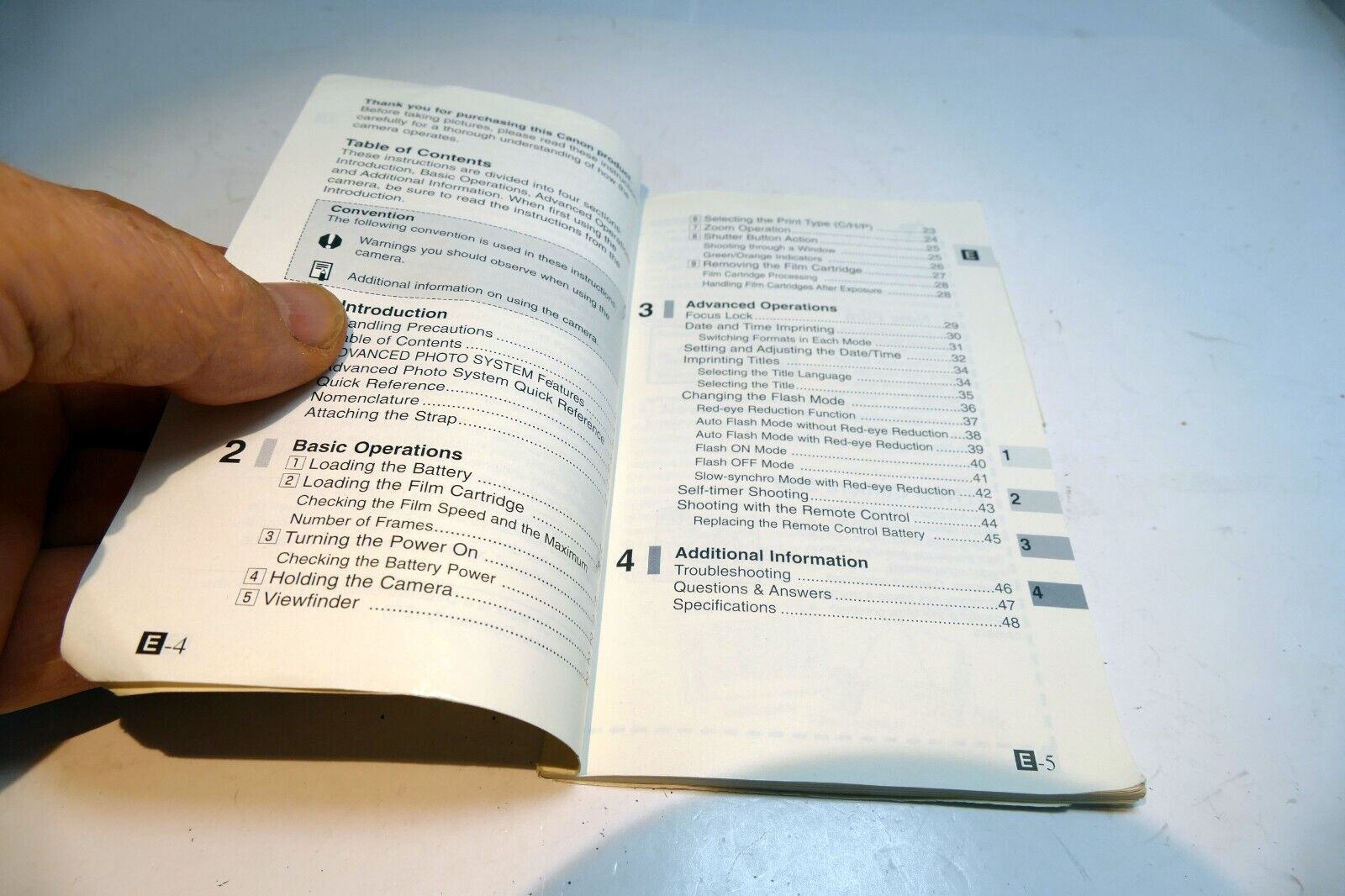 Canon Elph  IXUS Camera Advance advantix APS User's Manual Instruction Guide E