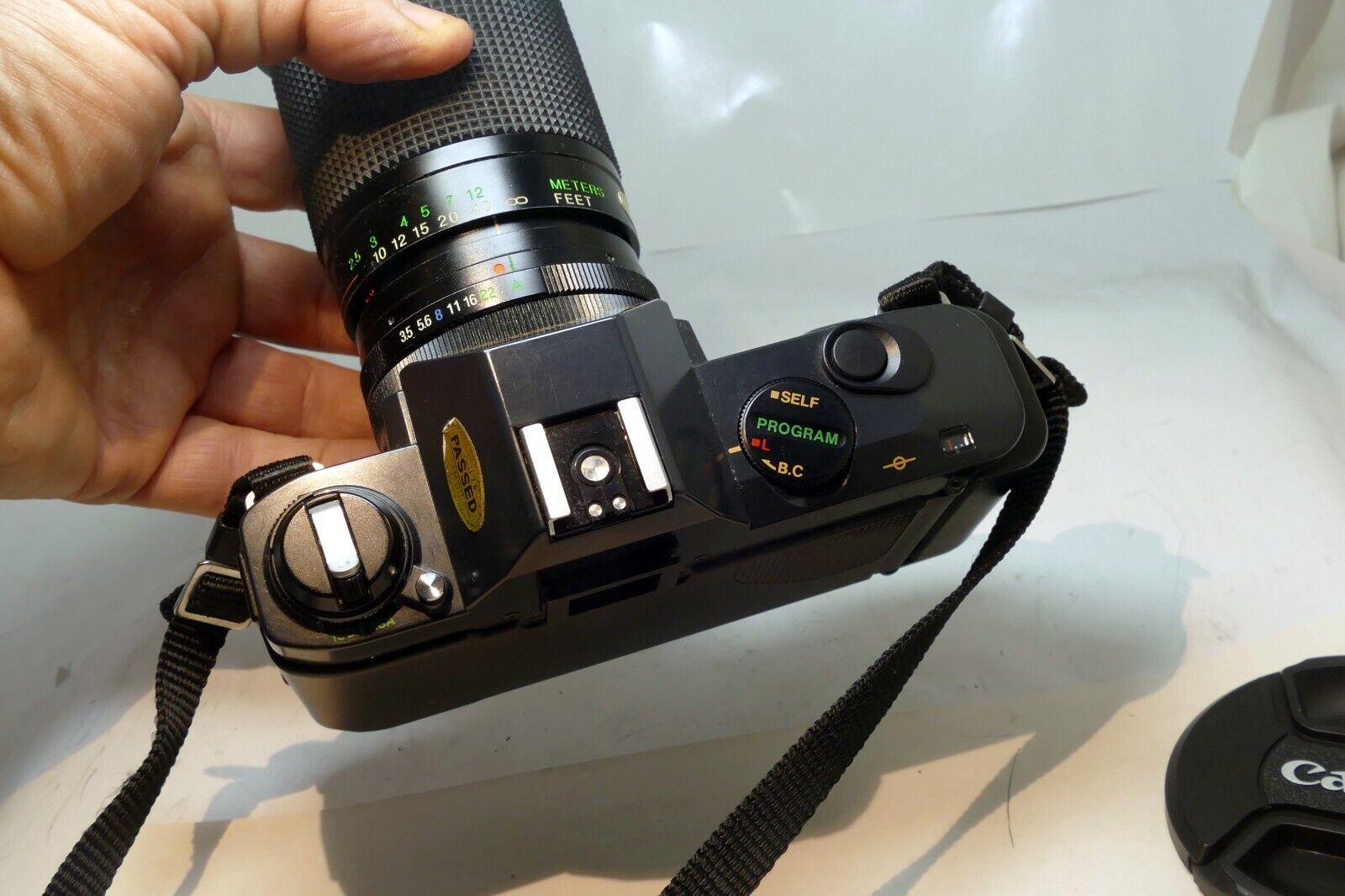 Canon T50 35mm SLR Film Camera with FREE Vivitar 28-205mm FD lens - camera works