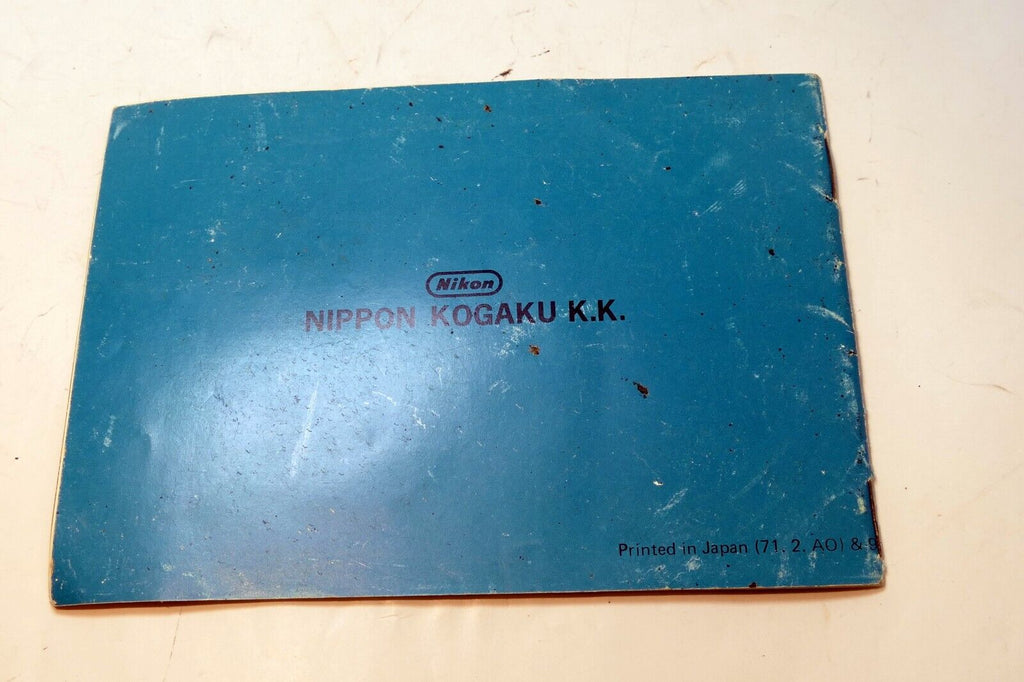 Nikon Micro-Nikkor-P 55mm f3.5 FLENS Instruction Guide Manual 1971