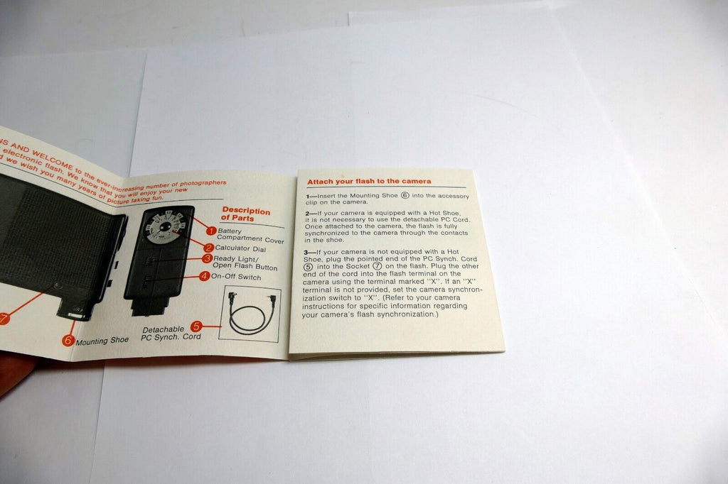 Vivitar Model 102 Flash  Instruction Manual / User Guide EN - genuine OEM